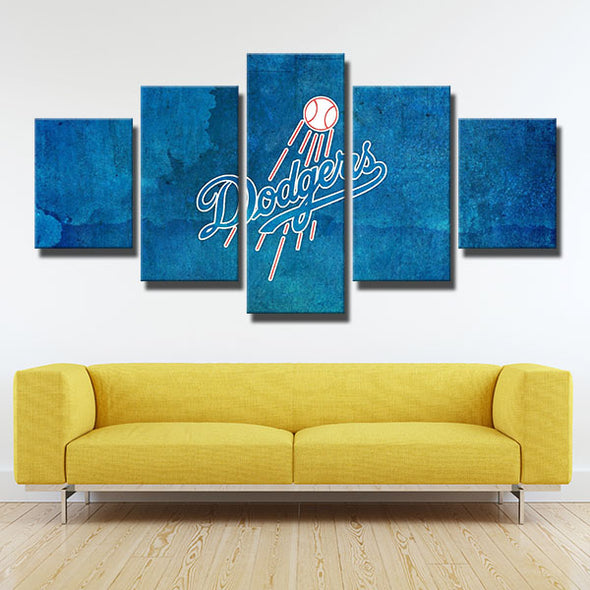 5 panel canvas art framed prints Dodgers Blue sky decor picture-4007 (2)