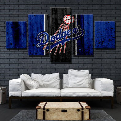 5 panel canvas art framed prints Dodgers Steel will live room decor-40015 (1)