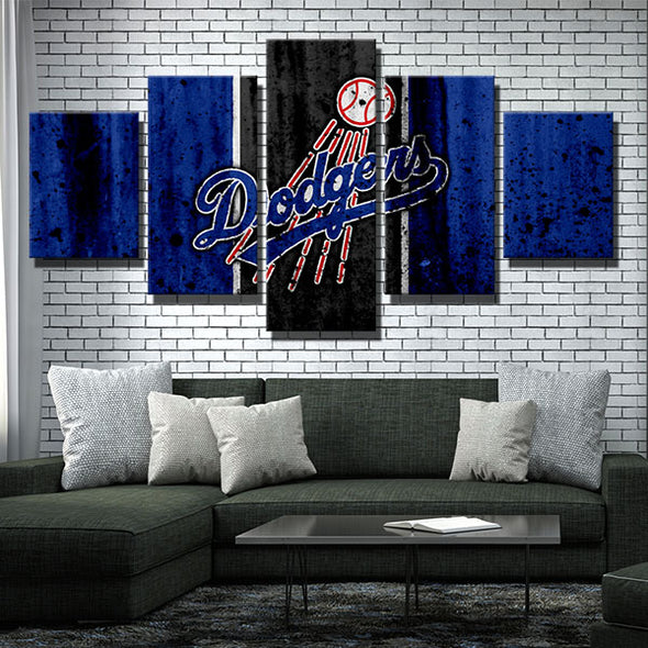 5 panel canvas art framed prints Dodgers Steel will live room decor-40015 (2)