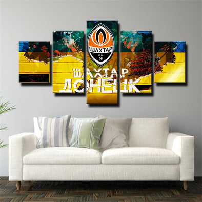 5 panel canvas art framed prints FC Shakhtar Donetsk Team Badge home decor  1208 (1)