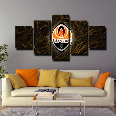 5 panel canvas art framed prints FC Shakhtar Donetsk logo  wall picture1201（1）