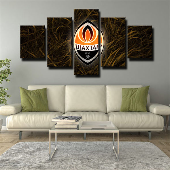 5 panel canvas art framed prints FC Shakhtar Donetsk logo  wall picture1201（2）