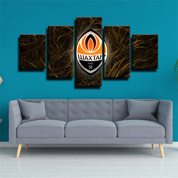5 panel canvas art framed prints FC Shakhtar Donetsk logo  wall picture1201（3）