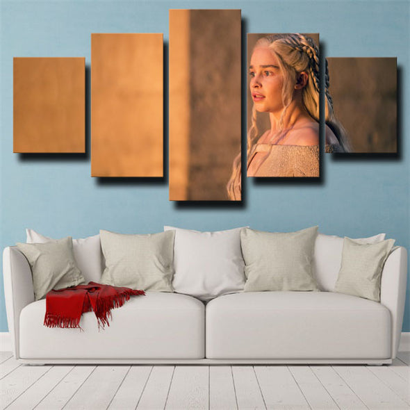 5 panel canvas art framed prints Game of Thrones Daenerys home decor-1609 (3)