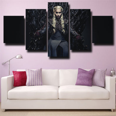 5 panel canvas art framed prints Game of Thrones Dany live room decor-1611 (1)