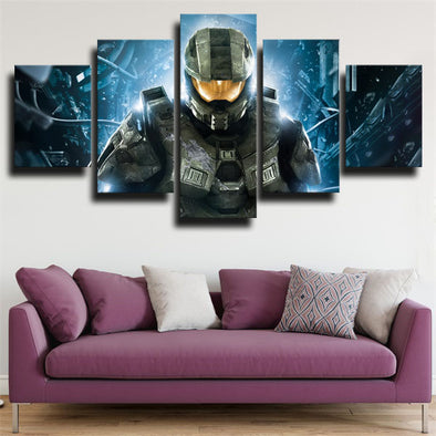 5 panel canvas art framed prints Halo Master Chief decor picture-1508 (1)