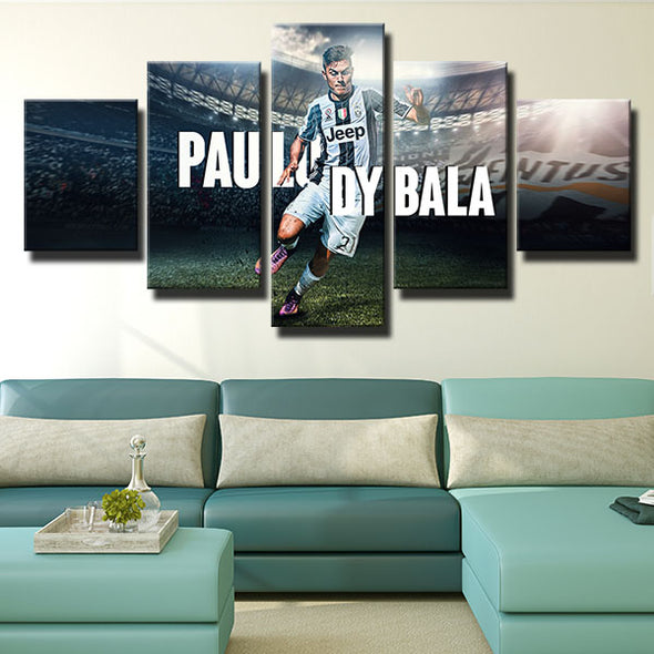 5 panel canvas art framed prints Juve Play football Dybala home decor-1293 (2)