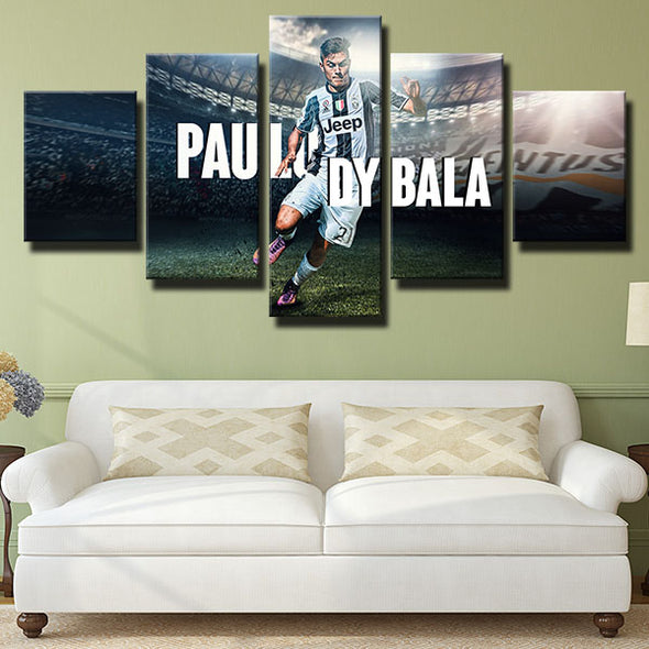 5 panel canvas art framed prints Juve Play football Dybala home decor-1293 (3)
