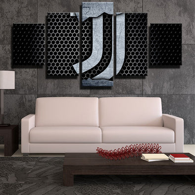 5 panel canvas art framed prints Juve honeycomb logo decor picture-1259 (1)