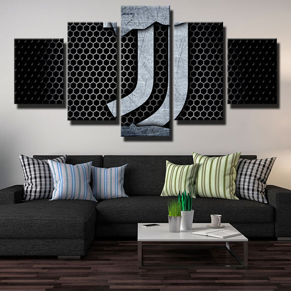 5 panel canvas art framed prints Juve honeycomb logo decor picture-1259 (3)