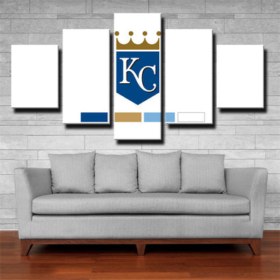5 panel canvas art framed prints Kansas City Royals  Symbol wall decor1208(1)