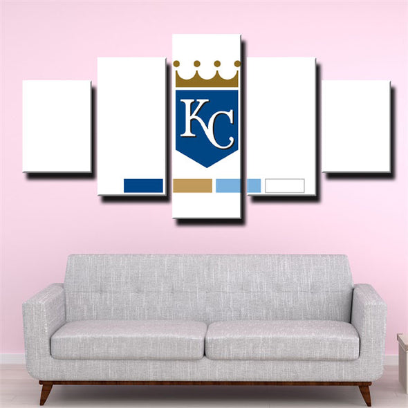 5 panel canvas art framed prints Kansas City Royals  Symbol wall decor1208(3)