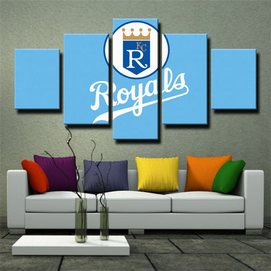 5 panel canvas art framed prints Kansas City Royals   Symbol   wall picture1205（1）