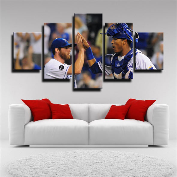 5 panel canvas art framed prints Kansas City Royals Team  Symbol  wall picture1209 (2)