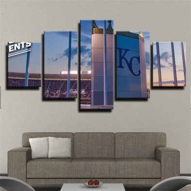 5 panel canvas art framed prints Kansas City Royals logo  wall picture1201 (1)
