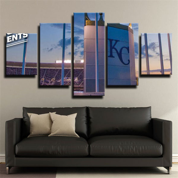 5 panel canvas art framed prints Kansas City Royals logo  wall picture1201 (3)