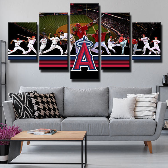 5 panel canvas art framed prints LA Aangel all team decor picture-1208 (3)