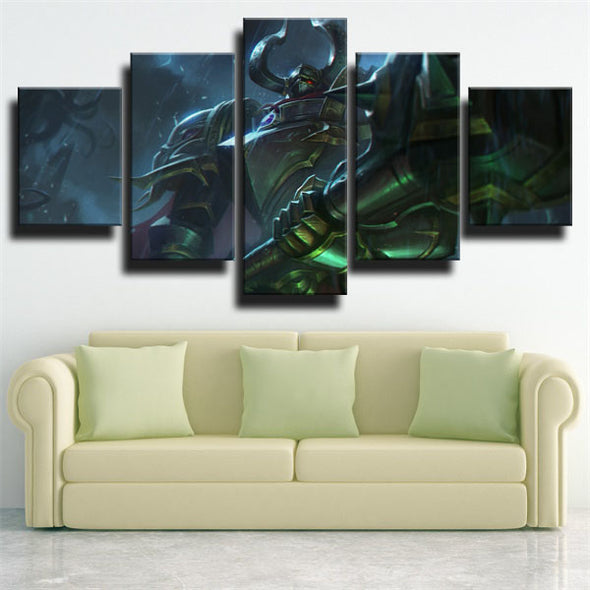 5 panel canvas art framed prints LOL Mordekaiser live room decor-1200 (1)
