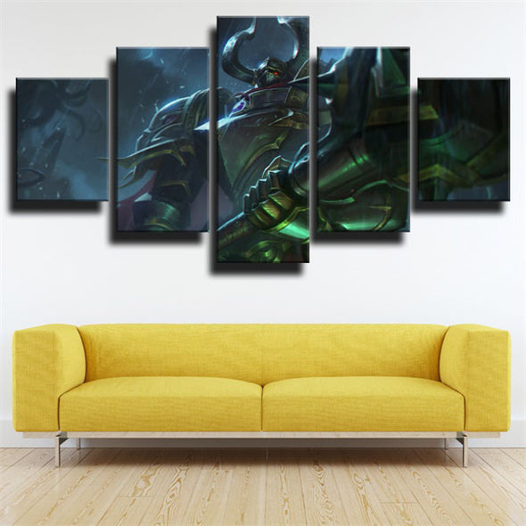 5 panel canvas art framed prints LOL Mordekaiser live room decor-1200 (2)