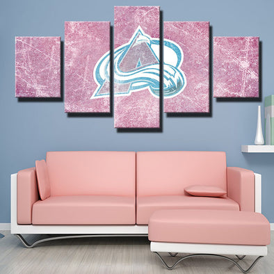 5 panel canvas art framed prints Lanches pink ice logo live room decor-1201 (1)