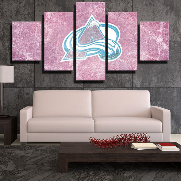 5 panel canvas art framed prints Lanches pink ice logo live room decor-1201 (2)