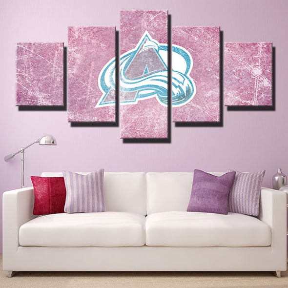5 panel canvas art framed prints Lanches pink ice logo live room decor-1201 (4)