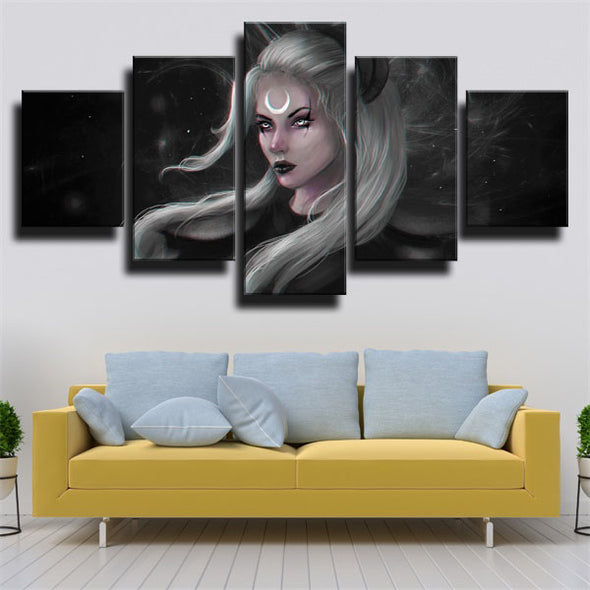 5 panel canvas art framed prints League Legends Diana wall picture-1200 (3)