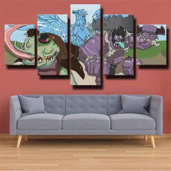 5 panel canvas art framed prints League Legends Dr. Mundo decor picture-1200 (2)