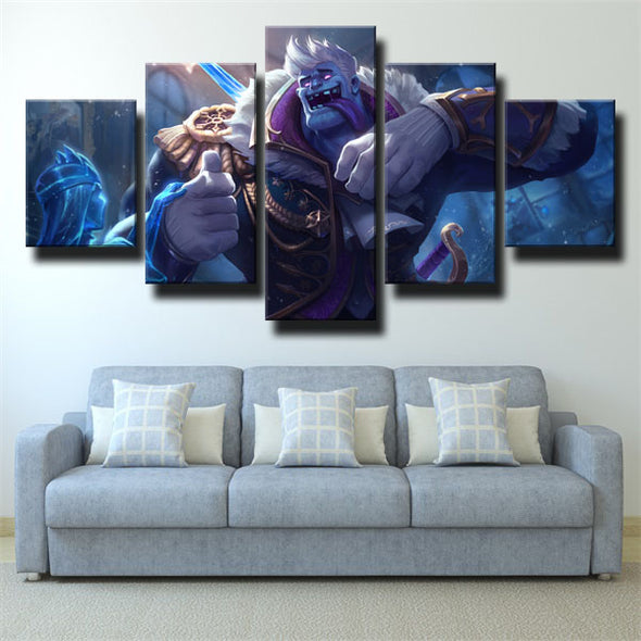 5 panel canvas art framed prints League Legends Dr. Mundo home decor-1200 (2)