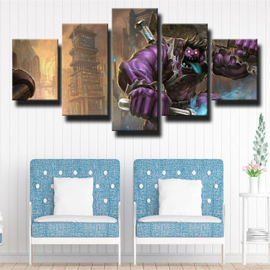 5 panel canvas art framed prints League Legends Dr. Mundo wall picture-1200 (1)