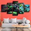5 panel canvas art framed prints League Legends Ekko live room decor-1200 (2)