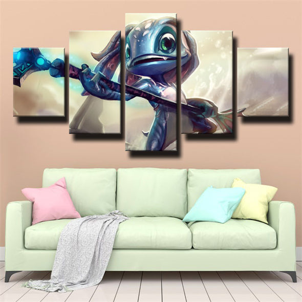 5 panel canvas art framed prints League Of Legends Fizz home decor-1200 (3)