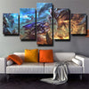 5 panel canvas art framed prints League Of Legends Garen home decor-1200 (3)