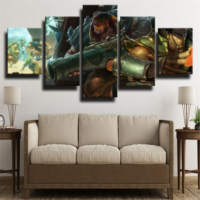 5 panel canvas art framed prints League Of Legends Graves home decor-1200 (1)