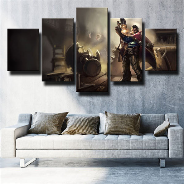 5 panel canvas art framed prints League Of Legends Graves wall picture-1200 (2)