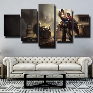 5 panel canvas art framed prints League Of Legends Graves wall picture-1200 (1)