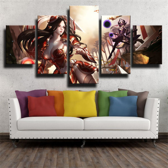 5 panel canvas art framed prints League Of Legends Irelia wall decor-1200 (1)