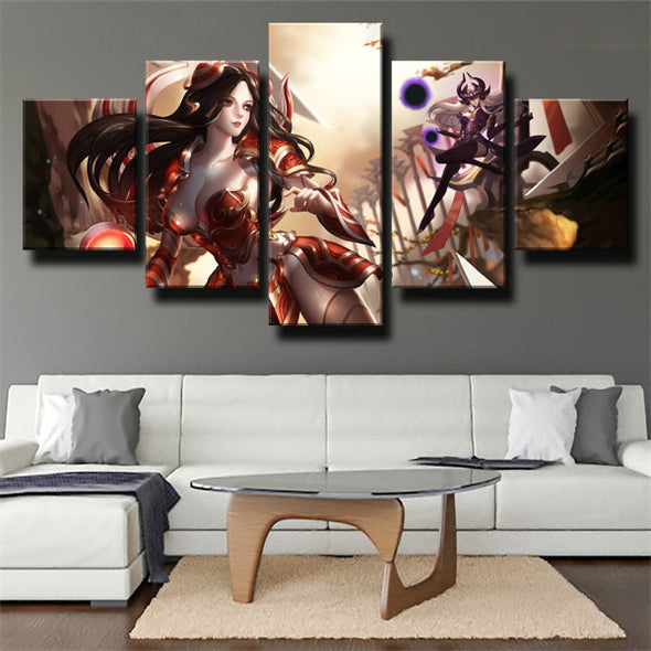 5 panel canvas art framed prints League Of Legends Irelia wall decor-1200 (2)