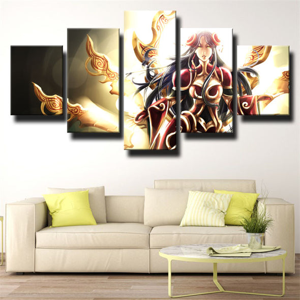 5 panel canvas art framed prints League Of Legends Irelia wall picture-1200 (3)