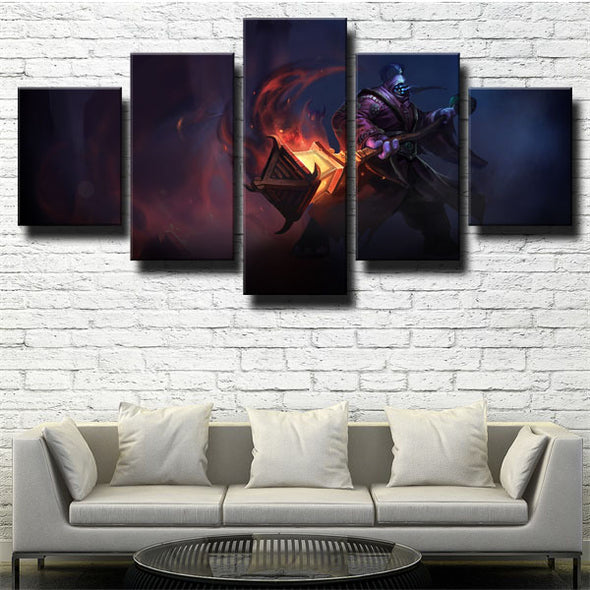 5 panel canvas art framed prints League Of Legends Jax home decor-1200 (3)