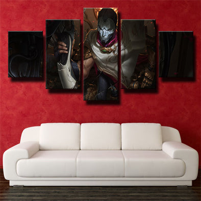 5 panel canvas art framed prints League Of Legends Jhin wall picture-1200 (1)