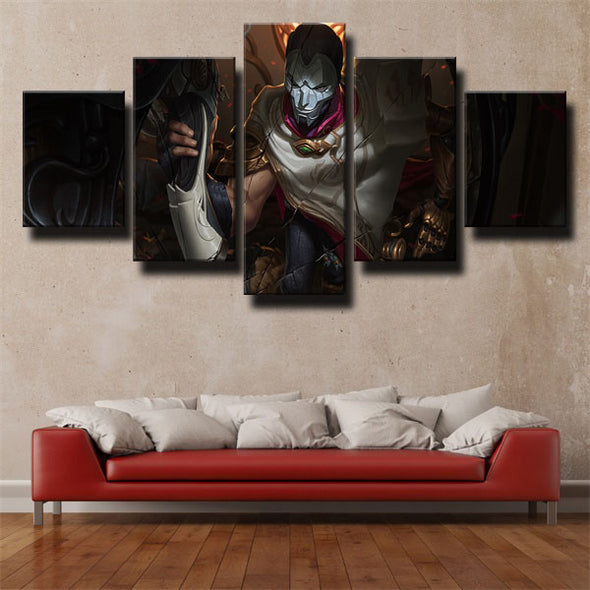 5 panel canvas art framed prints League Of Legends Jhin wall picture-1200 (2)