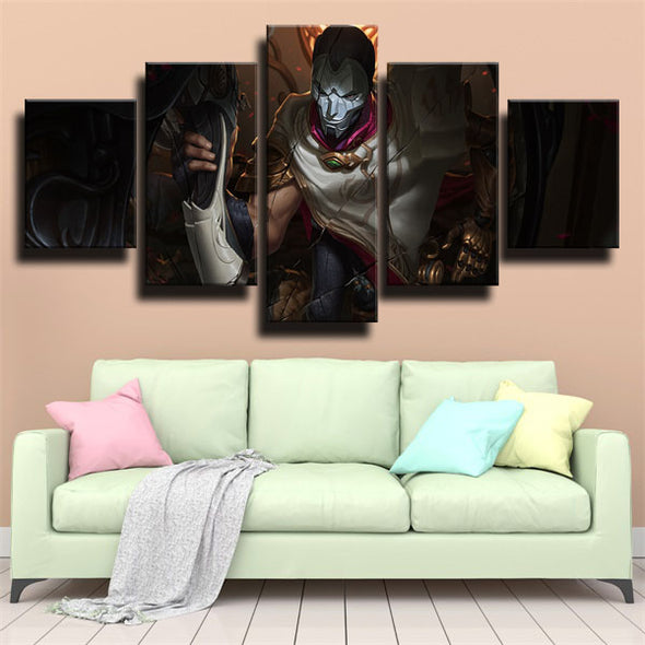 5 panel canvas art framed prints League Of Legends Jhin wall picture-1200 (3)