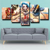 5 panel canvas art framed prints League Of Legends Jinx home decor (2)