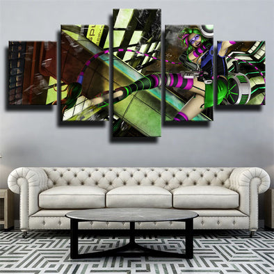 5 panel canvas art framed prints League Of Legends Jinx live decor-1200 (1)