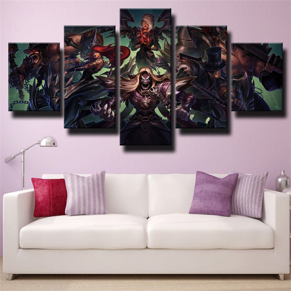 5 panel canvas art framed prints League Of Legends Karthus wall picture-1200 (2)