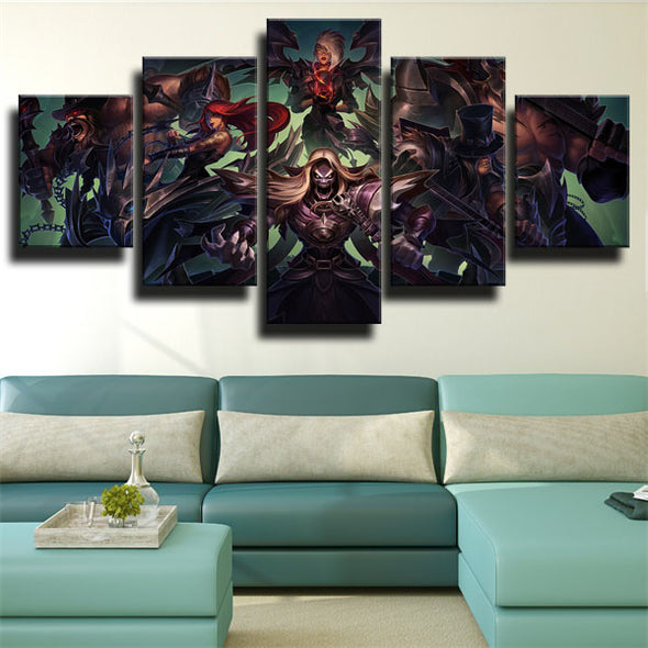 5 panel canvas art framed prints League Of Legends Karthus wall picture-1200 (3)