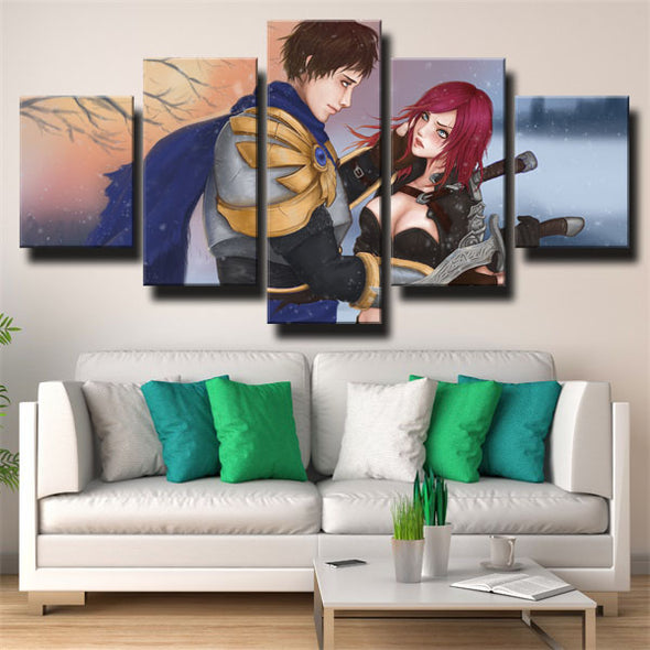 5 panel canvas art framed prints League Of Legends Katarina  picture-1200 (3)