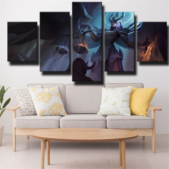 5 panel canvas art framed prints League Of Legends Kayle home decor-1200 (2)