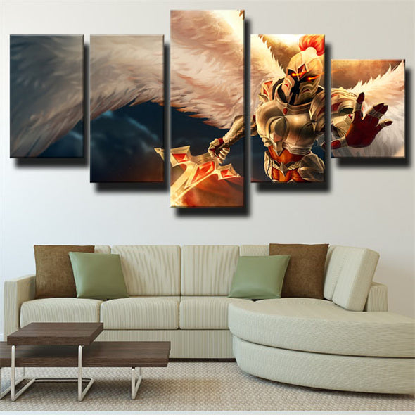5 panel canvas art framed prints League Of Legends Kayle wall picture-1200 (2)